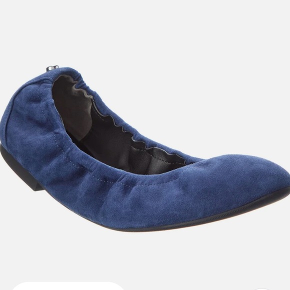 Stuart weitzman Gabby Scrunch Rivet Suede Flat NWT - Picture 6 of 8